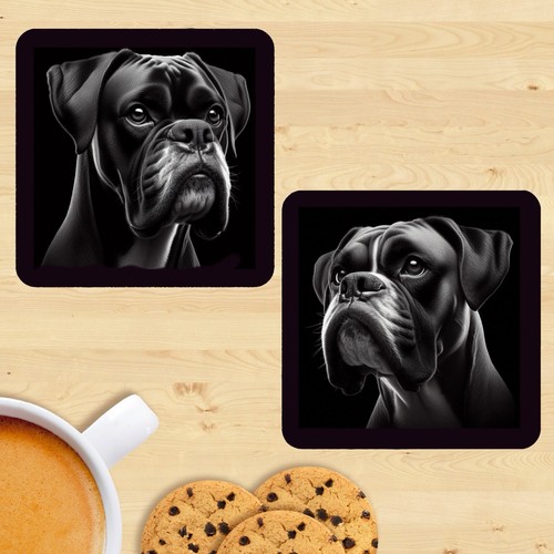 Boxer dog coasters - coasters,, set