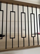 Contemporary Satin Black Rectangular Metal (iron) Stair Spindle