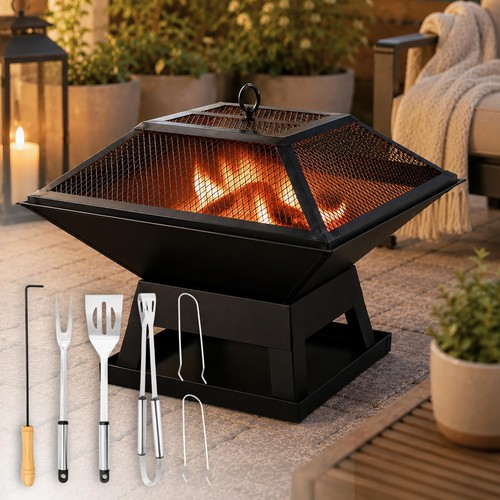 Square fire pit - in, 1