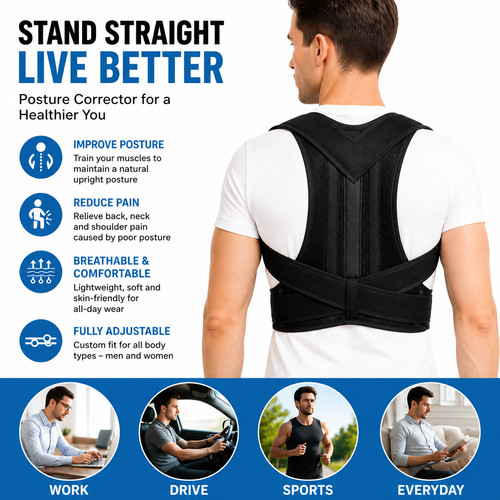 Adjustable back support belt - back,