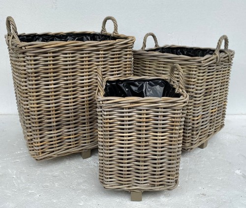 Rattan wicker square - wicker, planter