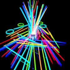100/200/300 8" GLOW STICKS BRACELETS NECKLACES PARTY FAVORS NEON COLOR+CONNECTOR