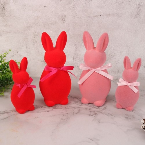 Easter bunny decor - bunny, flocked