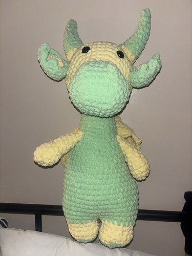 Hand crocheted plush dragon - hand-crocheted,