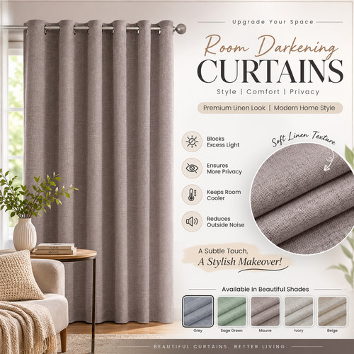 Linen curtains eyelet 100 - linen,