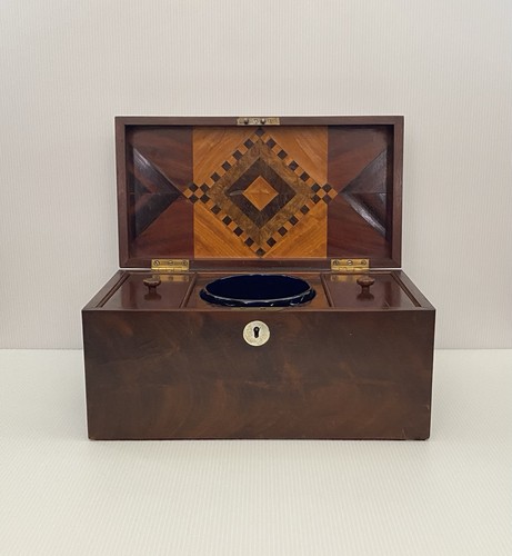 Triple tea chest wooden - triple, caddy