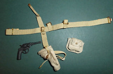 1/6 scale British WW2 drop-down holster + revolver. For 12" toy action figure