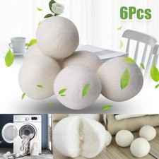 6PCS Reusable Wool Tumble Dryer Balls Home Natural Laundry Pactical Clean Sets