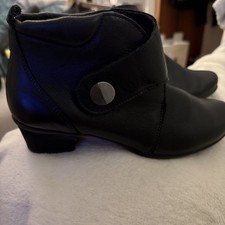 Fly Flot black leather boots size 7 EU 40 Used