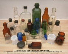 x28 Vintage 1950s Mid Century EMBOSSED OLD Glass BOTTLES  Wedding Interior Decor