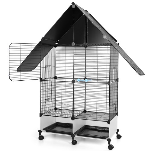 Bird cage with rolling stand - cage,