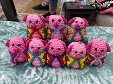 Handmade Crochet Pig in Blanket Keyring / Hanging Christmas Tree Decoration