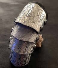 Articulated Armour Knight Ring Geometric Patterns