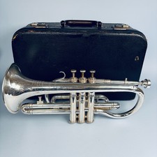 ANTIQUE BESSON & Co CORNET CLASS A PROTOTYPE 1920S/30S SILVER IN CASE