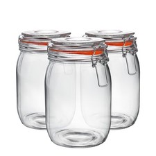 6x Glass Storage Jars Vintage