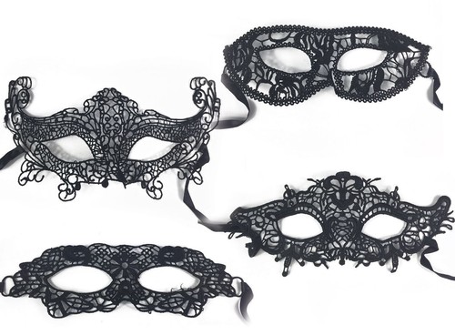 Black venetian masquerade eye - black,