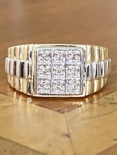 Gents 9ct Gold & Diamond
