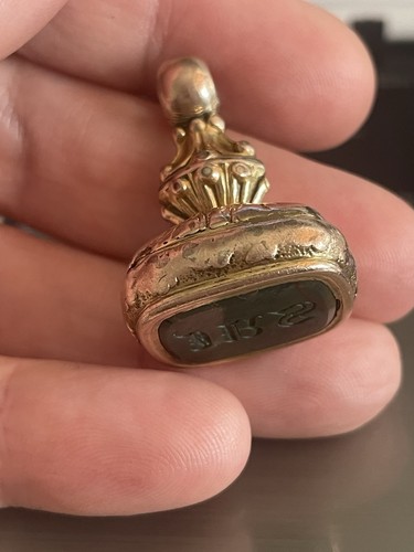 Antique gold cased bloodstone - antique,