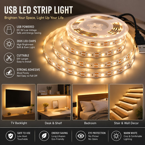 10m led strip - 1m-10m, warm