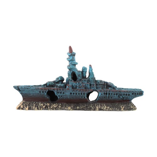 Resin warship aquarium - warship,