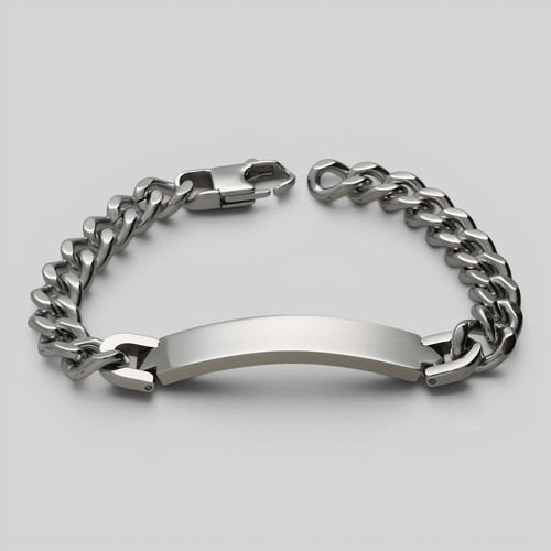 Men steel bracelet - id, with