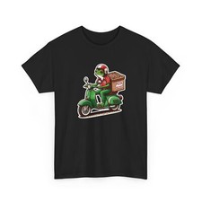 Fun Adult T Shirt Frog Pizza