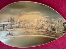 Montreal Harbor Enamel Canada Crest Gold Wash 5 3/8" Sterling Souvenir Spoon 29g