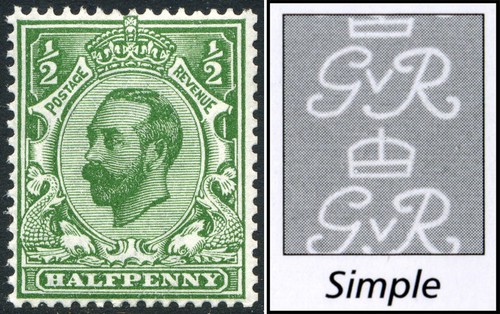 1911 kgv downey head d - 1911-13, ½d