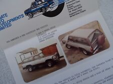 REIGATE AUTO DEVELOPMENTS EXECUTIVE 4WD ?'JEEP WAGONEER' Sales Information c1981