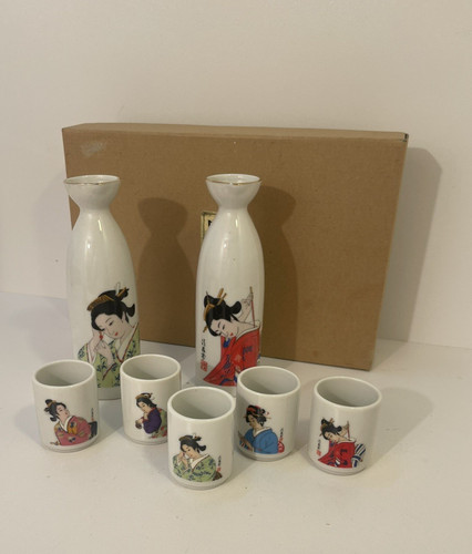 Vintage japanese geisha - japanese, sake