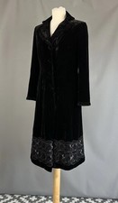 M&S Per Una Silk Velvet Black Riding Opera Ruffle Embellished Trim Coat 10