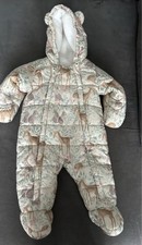 Sweet size 3-6 months forest woods themed baby pram and snowsuit aged 3-6 months