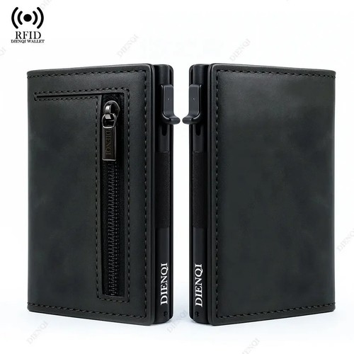 Mens leather wallet rfid - mens,