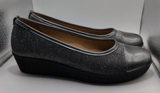 Gabor Silver Comfort Shoes Size 5 Low Heel Round Toe - #3203