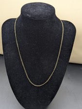 Figaro Fine Link Chain Necklace 9ct 9k Yellow Gold - 45.5cm End to End - 0.86gms