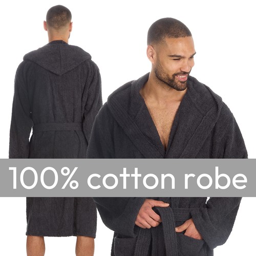 Mens 100 cotton terry - terry, hooded