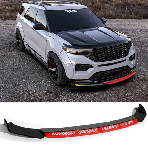 Glossy black red front bumper - glossy,