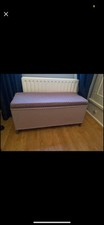 Purple Wicker Ottoman Large 