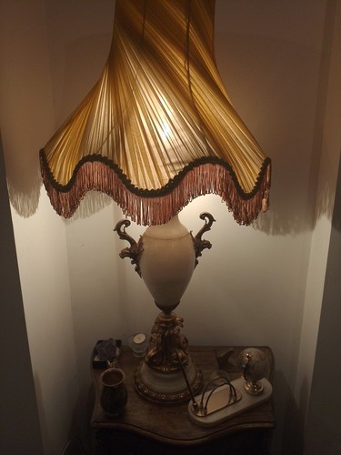 Antique white marble top table - antique,