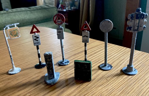 Vintage toy metal road - toy,