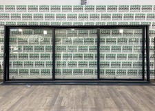 WIDE SLIDING PATIO DOORS ANTHRACITE GREY EXTERNAL THREE PANES EXTERIOR DOUBLE