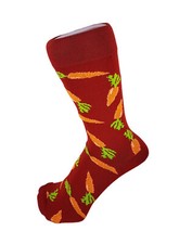 Women Boys Girls Food Carrot Design Novelty Funky Everyday Ankle Socks 