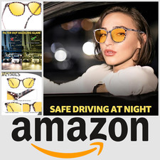 Womens Polarised Sunglasses Night Vision Driving Yellow Lens Reduces Anti Glare