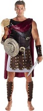 Men`s Gladiator Costume Adult Roman Spartan Warrior Soldier Fancy Dress Outfit