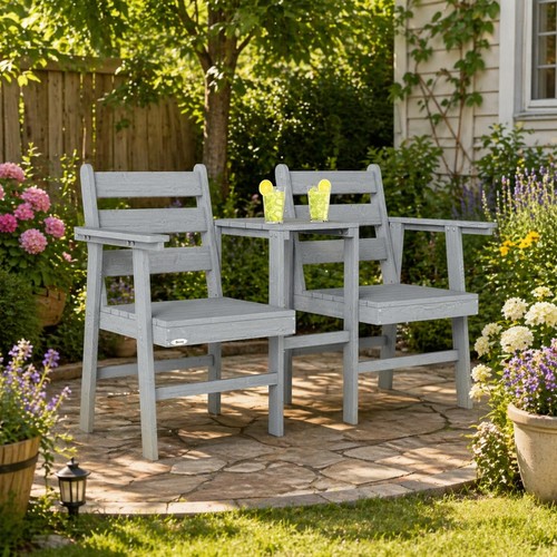 Wooden love seat rustic garden - seat,