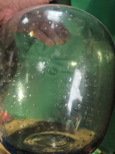 Hand blown large - green, glass