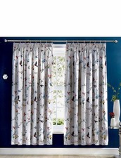 Mansfield Floral And Flying Bird Curtains (66"W X 72"D by Chums