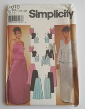 Uncut Wedding Occasion Two Piece Dress Skirt Top Jacket Sewing Pattern 14-20