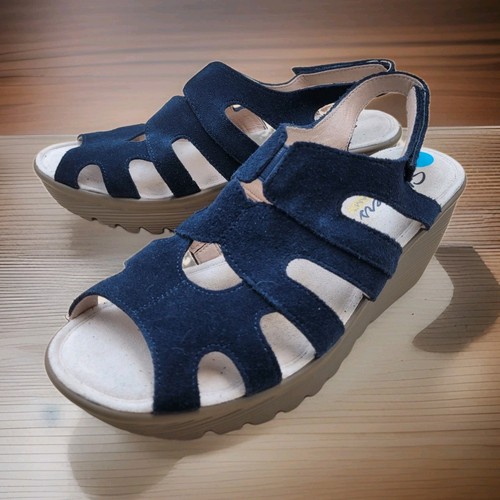 Skechers navy suede - suede, wedge