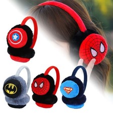 Kids Boys Girls Spiderman Batman Earmuffs Warm Winter Ear Warmers Cartoon Gift